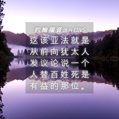 Picture 04 - 约 翰 福 音 18:14 CUVS - 这 该 亚 法 就 是 从 前 向 犹 太 人 - Bible Verse Picture