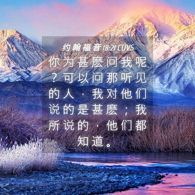 Picture 04 - 约 翰 福 音 18:21 CUVS - 你 为 甚 麽 问 我 呢 ？ 可 以 问 那 - Bible Verse Picture