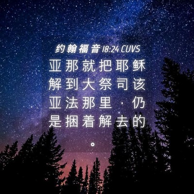 Picture 04 - 约 翰 福 音 18:24 CUVS - 亚 那 就 把 耶 稣 解 到 大 祭 司 该 - Bible Verse Picture