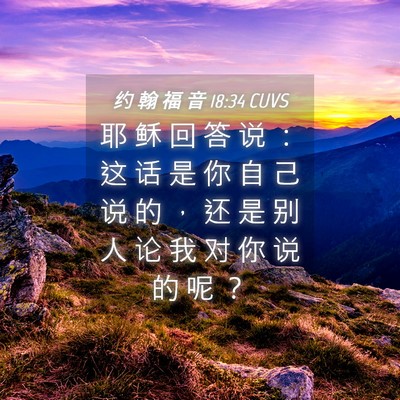 Picture 04 - 约 翰 福 音 18:34 CUVS - 耶 稣 回 答 说 ： 这 话 是 你 自 己 - Bible Verse Picture