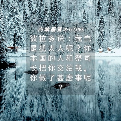 Picture 04 - 约 翰 福 音 18:35 CUVS - 彼 拉 多 说 ： 我 岂 是 犹 太 人 呢 - Bible Verse Picture