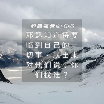 Picture 04 - 约 翰 福 音 18:4 CUVS - 耶 稣 知 道 将 要 临 到 自 己 的 一 - Bible Verse Picture