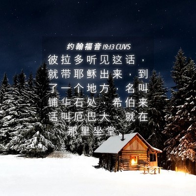 Picture 04 - 约 翰 福 音 19:13 CUVS - 彼 拉 多 听 见 这 话 ， 就 带 耶 稣 - Bible Verse Picture