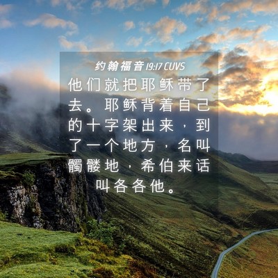Picture 04 - 约 翰 福 音 19:17 CUVS - 他 们 就 把 耶 稣 带 了 去 。 耶 稣 - Bible Verse Picture