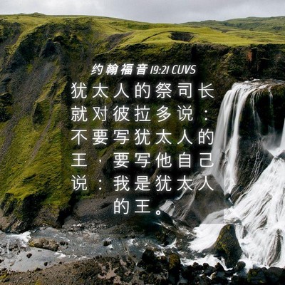 Picture 04 - 约 翰 福 音 19:21 CUVS - 犹 太 人 的 祭 司 长 就 对 彼 拉 多 - Bible Verse Picture
