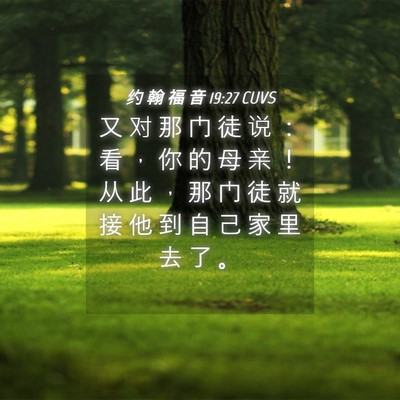 Picture 04 - 约 翰 福 音 19:27 CUVS - 又 对 那 门 徒 说 ： 看 ， 你 的 母 - Bible Verse Picture