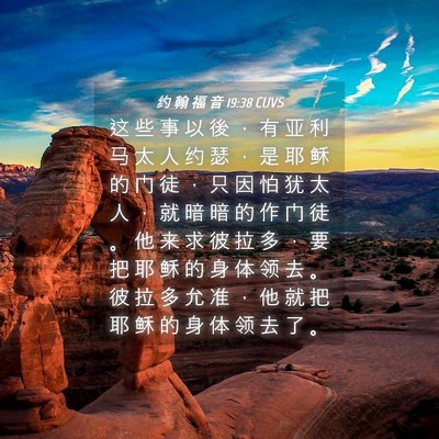 Picture 04 - 约 翰 福 音 19:38 CUVS - 这 些 事 以 後 ， 有 亚 利 马 太 人 - Bible Verse Picture