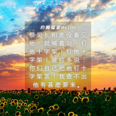 Picture 04 - 约 翰 福 音 19:6 CUVS - 祭 司 长 和 差 役 看 见 他 ， 就 喊 - Bible Verse Picture