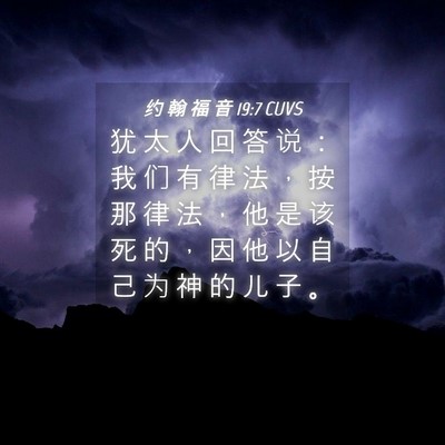 Picture 04 - 约 翰 福 音 19:7 CUVS - 犹 太 人 回 答 说 ： 我 们 有 律 法 - Bible Verse Picture