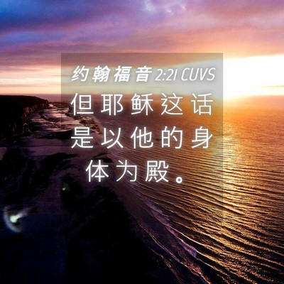 Picture 04 - 约 翰 福 音 2:21 CUVS - 但 耶 稣 这 话 是 以 他 的 身 体 为 - Bible Verse Picture