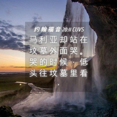 Picture 04 - 约 翰 福 音 20:11 CUVS - 马 利 亚 却 站 在 坟 墓 外 面 哭 。 - Bible Verse Picture