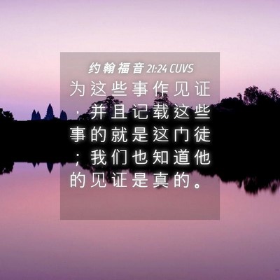 Picture 04 - 约 翰 福 音 21:24 CUVS - 为 这 些 事 作 见 证 ， 并 且 记 载 - Bible Verse Picture