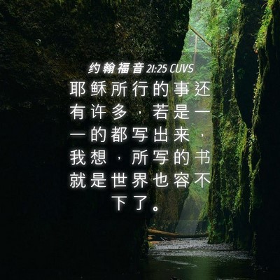Picture 04 - 约 翰 福 音 21:25 CUVS - 耶 稣 所 行 的 事 还 有 许 多 ， 若 - Bible Verse Picture