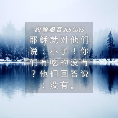 Picture 04 - 约 翰 福 音 21:5 CUVS - 耶 稣 就 对 他 们 说 ： 小 子 ！ 你 - Bible Verse Picture