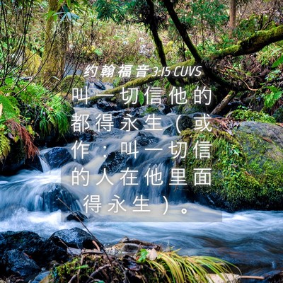 Picture 04 - 约 翰 福 音 3:15 CUVS - 叫 一 切 信 他 的 都 得 永 生 （ 或 - Bible Verse Picture