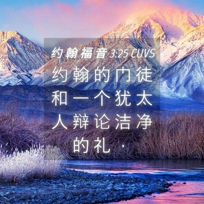 Picture 04 - 约 翰 福 音 3:25 CUVS - 约 翰 的 门 徒 和 一 个 犹 太 人 辩 - Bible Verse Picture