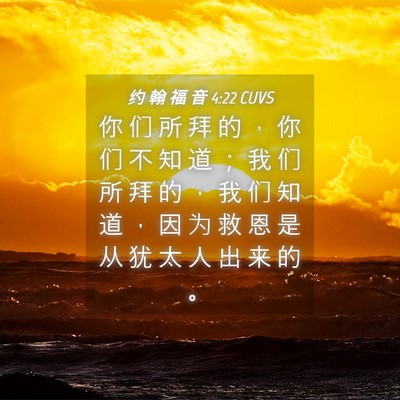 Picture 04 - 约 翰 福 音 4:22 CUVS - 你 们 所 拜 的 ， 你 们 不 知 道 ； - Bible Verse Picture