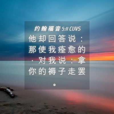 Picture 04 - 约 翰 福 音 5:11 CUVS - 他 却 回 答 说 ： 那 使 我 痊 愈 的 - Bible Verse Picture