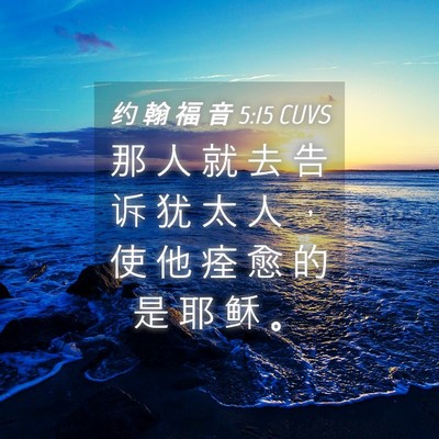 Picture 04 - 约 翰 福 音 5:15 CUVS - 那 人 就 去 告 诉 犹 太 人 ， 使 他 - Bible Verse Picture