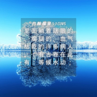 Picture 04 - 约 翰 福 音 5:3 CUVS - 里 面 躺 着 瞎 眼 的 、 瘸 腿 的 、 - Bible Verse Picture