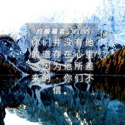 Picture 04 - 约 翰 福 音 5:38 CUVS - 你 们 并 没 有 他 的 道 存 在 心 里 - Bible Verse Picture