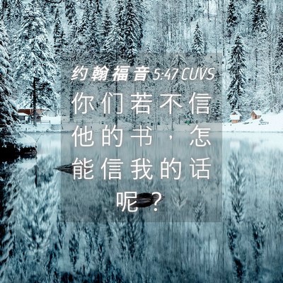 Picture 04 - 约 翰 福 音 5:47 CUVS - 你 们 若 不 信 他 的 书 ， 怎 能 信 - Bible Verse Picture