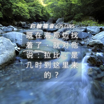 Picture 04 - 约 翰 福 音 6:25 CUVS - 既 在 海 那 边 找 着 了 ， 就 对 他 - Bible Verse Picture