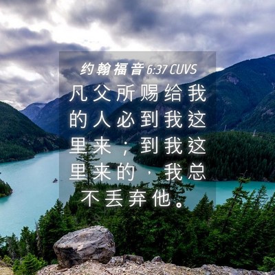 Picture 04 - 约 翰 福 音 6:37 CUVS - 凡 父 所 赐 给 我 的 人 必 到 我 这 - Bible Verse Picture