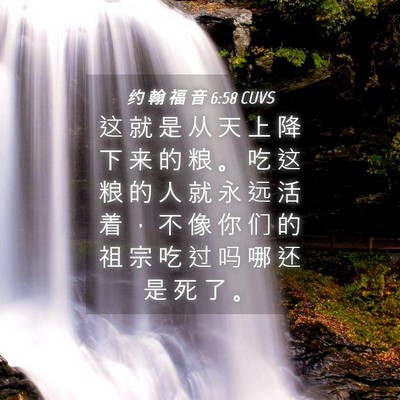 Picture 04 - 约 翰 福 音 6:58 CUVS - 这 就 是 从 天 上 降 下 来 的 粮 。 - Bible Verse Picture