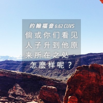 Picture 04 - 约 翰 福 音 6:62 CUVS - 倘 或 你 们 看 见 人 子 升 到 他 原 - Bible Verse Picture