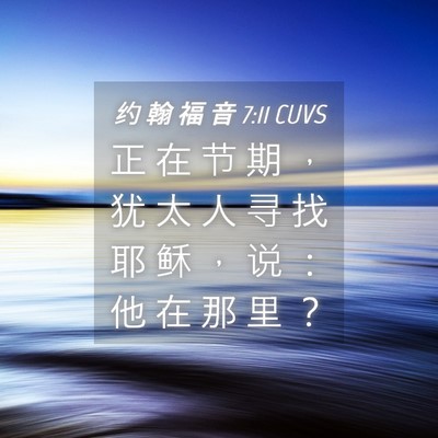 Picture 04 - 约 翰 福 音 7:11 CUVS - 正 在 节 期 ， 犹 太 人 寻 找 耶 稣 - Bible Verse Picture