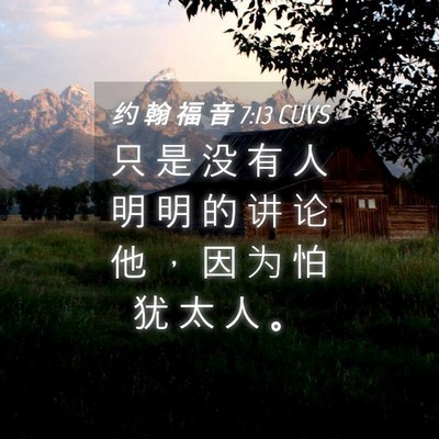 Picture 04 - 约 翰 福 音 7:13 CUVS - 只 是 没 有 人 明 明 的 讲 论 他 ， - Bible Verse Picture