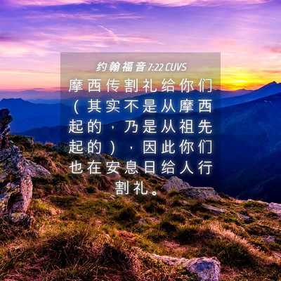 Picture 04 - 约 翰 福 音 7:22 CUVS - 摩 西 传 割 礼 给 你 们 （ 其 实 不 - Bible Verse Picture