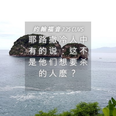 Picture 04 - 约 翰 福 音 7:25 CUVS - 耶 路 撒 冷 人 中 有 的 说 ： 这 不 - Bible Verse Picture