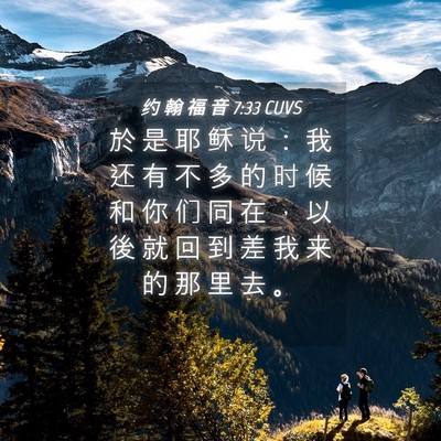 Picture 04 - 约 翰 福 音 7:33 CUVS - 於 是 耶 稣 说 ： 我 还 有 不 多 的 - Bible Verse Picture