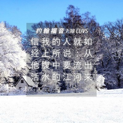 Picture 04 - 约 翰 福 音 7:38 CUVS - 信 我 的 人 就 如 经 上 所 说 ： 从 - Bible Verse Picture