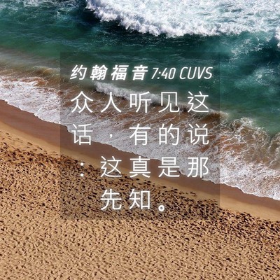 Picture 04 - 约 翰 福 音 7:40 CUVS - 众 人 听 见 这 话 ， 有 的 说 ： 这 - Bible Verse Picture