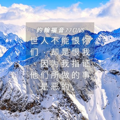 Picture 04 - 约 翰 福 音 7:7 CUVS - 世 人 不 能 恨 你 们 ， 却 是 恨 我 - Bible Verse Picture