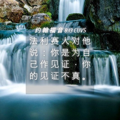 Picture 04 - 约 翰 福 音 8:13 CUVS - 法 利 赛 人 对 他 说 ： 你 是 为 自 - Bible Verse Picture