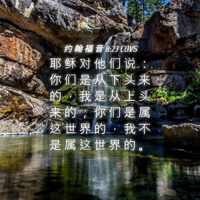 Picture 04 - 约 翰 福 音 8:23 CUVS - 耶 稣 对 他 们 说 ： 你 们 是 从 下 - Bible Verse Picture