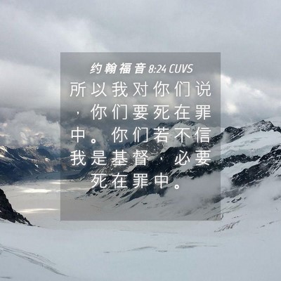 Picture 04 - 约 翰 福 音 8:24 CUVS - 所 以 我 对 你 们 说 ， 你 们 要 死 - Bible Verse Picture