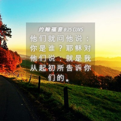 Picture 04 - 约 翰 福 音 8:25 CUVS - 他 们 就 问 他 说 ： 你 是 谁 ？ 耶 - Bible Verse Picture