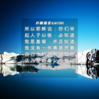 Picture 04 - 约 翰 福 音 8:28 CUVS - 所 以 耶 稣 说 ： 你 们 举 起 人 子 - Bible Verse Picture