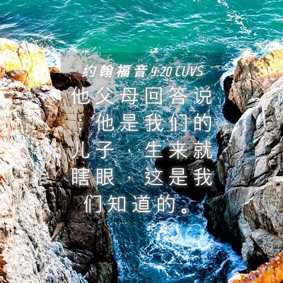 Picture 04 - 约 翰 福 音 9:20 CUVS - 他 父 母 回 答 说 ： 他 是 我 们 的 - Bible Verse Picture