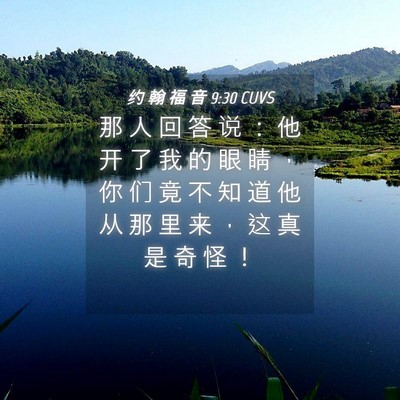 Picture 04 - 约 翰 福 音 9:30 CUVS - 那 人 回 答 说 ： 他 开 了 我 的 眼 - Bible Verse Picture