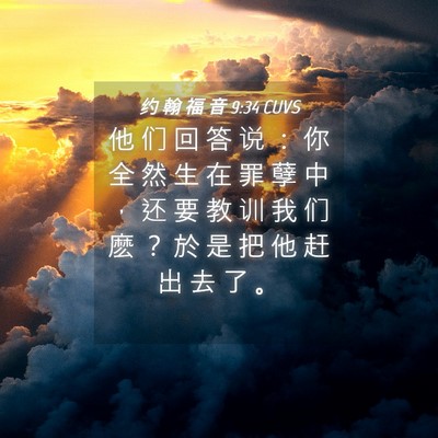 Picture 04 - 约 翰 福 音 9:34 CUVS - 他 们 回 答 说 ： 你 全 然 生 在 罪 - Bible Verse Picture