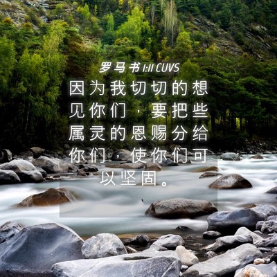 Picture 04 - 罗 马 书 1:11 CUVS - 因 为 我 切 切 的 想 见 你 们 ， 要 - Bible Verse Picture