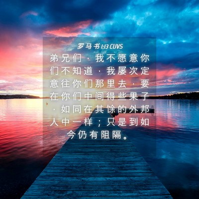 Picture 04 - 罗 马 书 1:13 CUVS - 弟 兄 们 ， 我 不 愿 意 你 们 不 知 - Bible Verse Picture