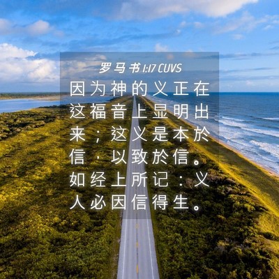 Picture 04 - 罗 马 书 1:17 CUVS - 因 为 神 的 义 正 在 这 福 音 上 显 - Bible Verse Picture
