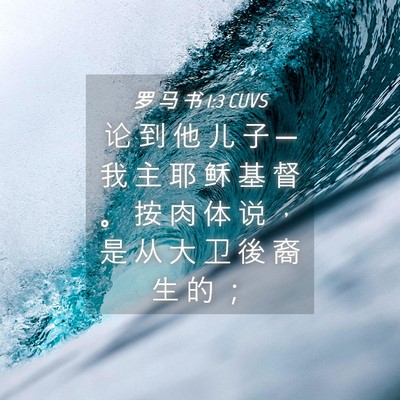 Picture 04 - 罗 马 书 1:3 CUVS - 论 到 他 儿 子 ─ 我 主 耶 稣 基 督 - Bible Verse Picture